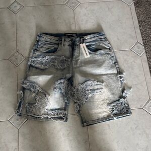 Men's Distressed Blue Jean Shorts